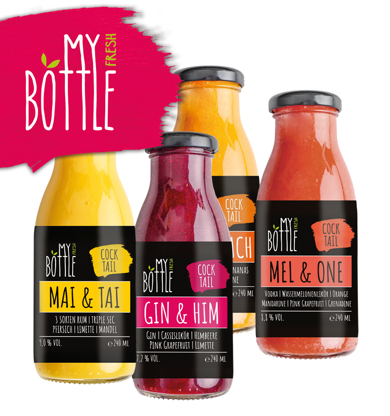 der cocktail in der flasche